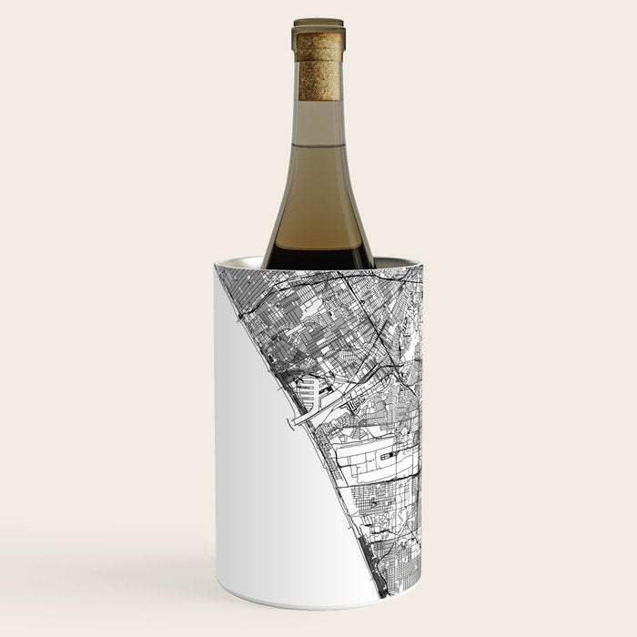 Los Angeles White Map Wine Chiller Gallery Image 2