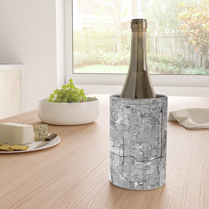 Los Angeles White Map Wine Chiller Gallery Image 4