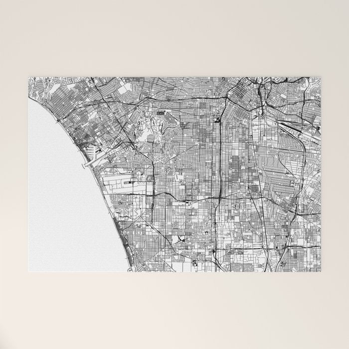 Los Angeles White Map Welcome Mat Gallery Image 1