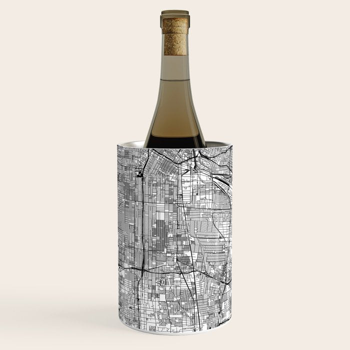 Los Angeles White Map Wine Chiller Gallery Image 3