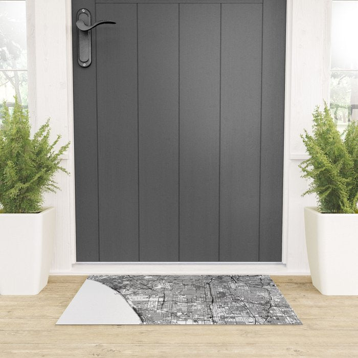 Los Angeles White Map Welcome Mat Gallery Image 3