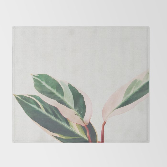 Pink Leaves III Throw Blanket Gallery Image 2