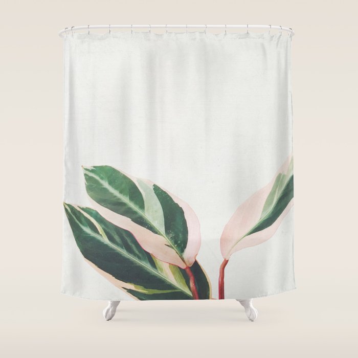 Pink Leaves III Shower Curtain Gallery Image 1