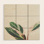 Pink Leaves III Wood Wall Art Gallery Image 1
