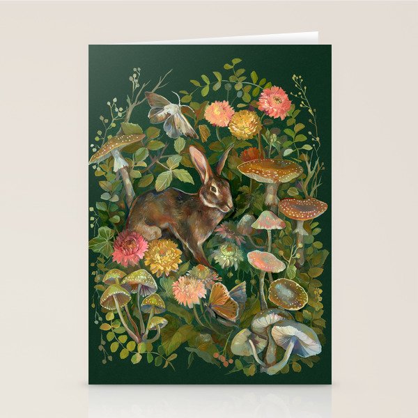 Zinnia Mushroom Garden Stationery Card Gallery Image 2