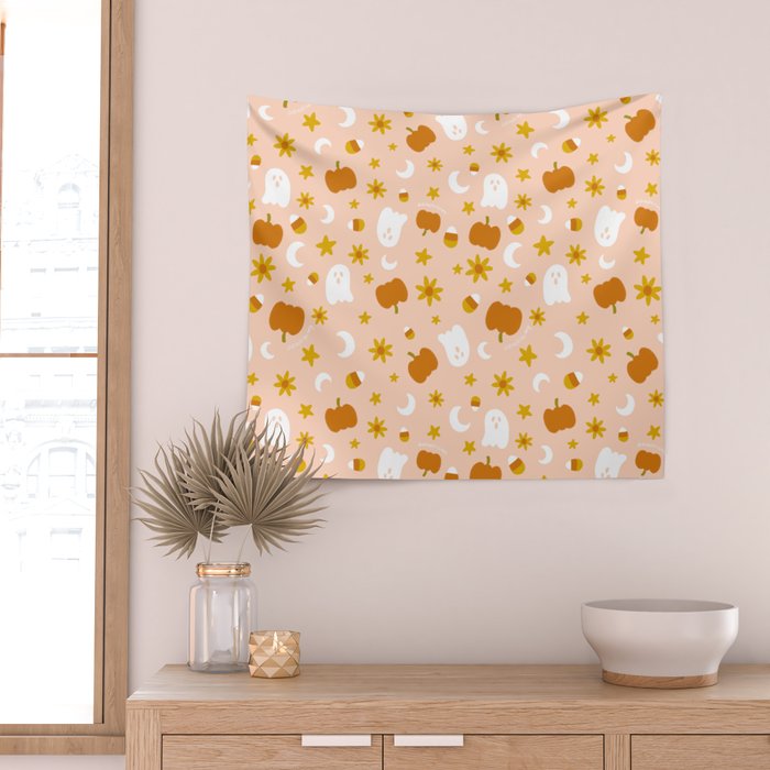 Is It Fall Yet in Peach Wall Tapestry Gallery Image 2
