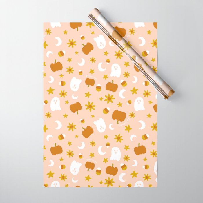 Is It Fall Yet in Peach Wrapping Paper Gallery Image 1
