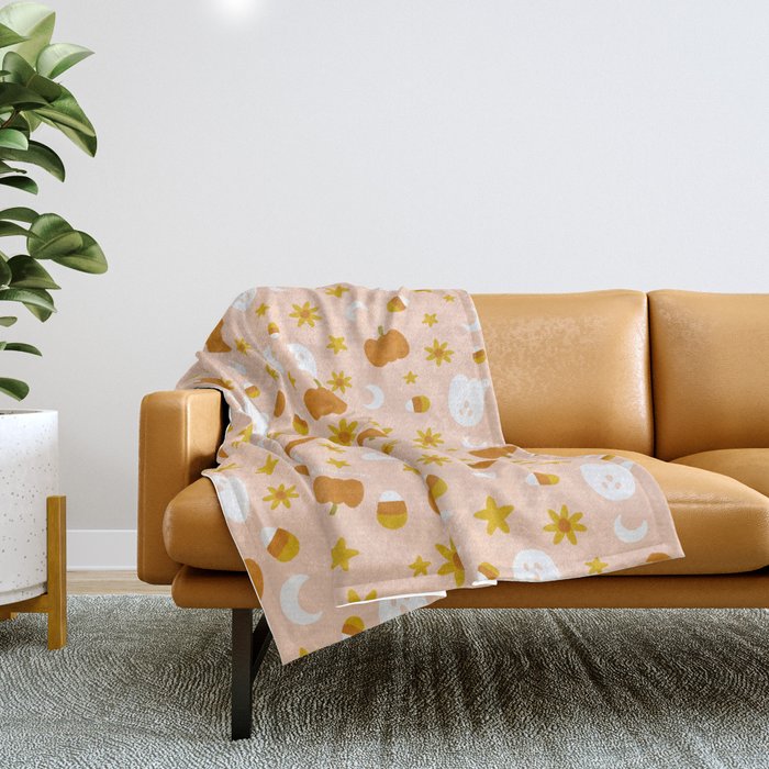 Is It Fall Yet in Peach Throw Blanket Gallery Image 1