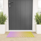 Ombre Arch IV Pink Yellow Sunrise Gradient Modern Geometric Lines Welcome Mat Gallery Image 3
