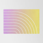 Ombre Arch IV Pink Yellow Sunrise Gradient Modern Geometric Lines Rug Gallery Image 2