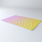 Ombre Arch IV Pink Yellow Sunrise Gradient Modern Geometric Lines Rug Gallery Image 3