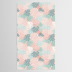Festive, Floral Prints, Teal, Peach, Coral Tablecloth Gallery Image 2