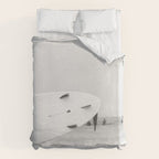 Catch a Wave - Abstract Surf Board photography - Black and White Surfer - Ocean Sea Travel photo Duvet Cover Gallery Image 6