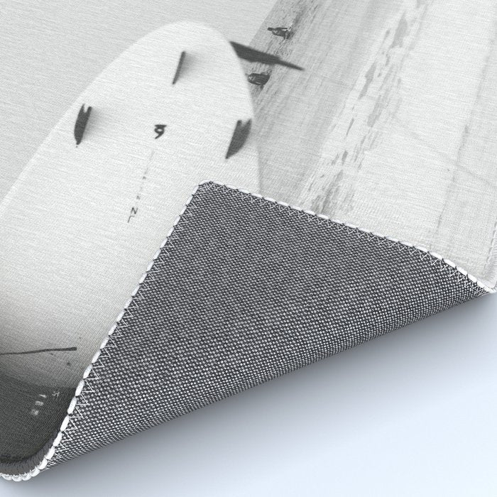 Catch a Wave - Abstract Surf Board photography - Black and White Surfer - Ocean Sea Travel photo Rug Gallery Image 4