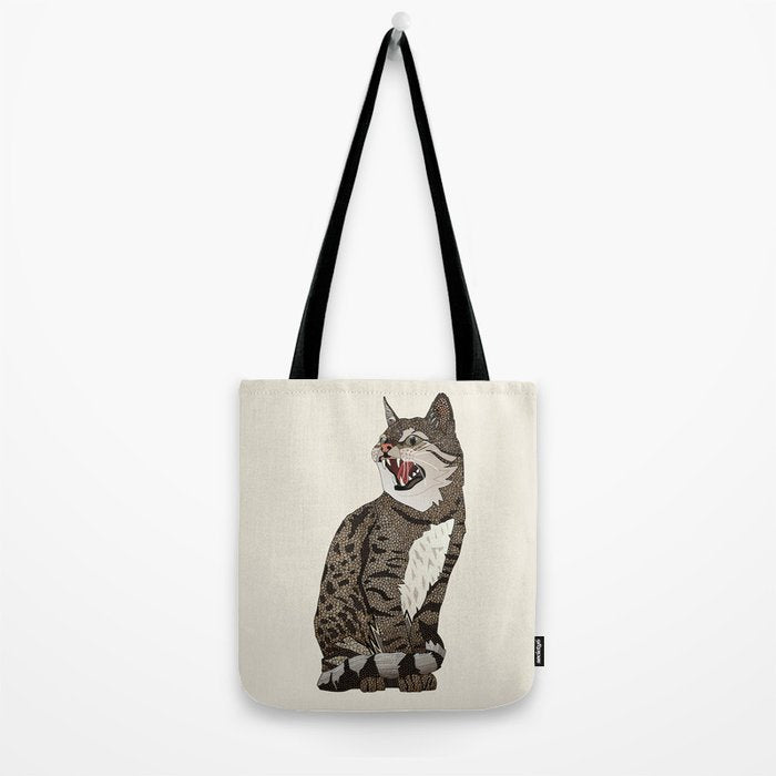 Indian desert cat off white Tote Bag Gallery Image 2