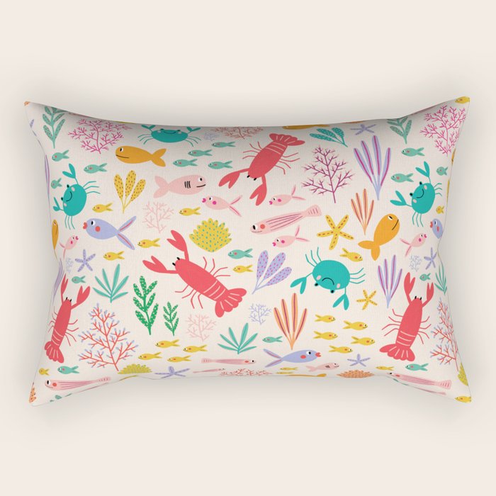 The Happy Ocean  Rectangular Pillow Gallery Image 2