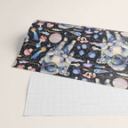 Spaceman Fungi Planets - black Wrapping Paper Gallery Image 2