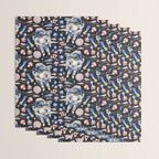 Spaceman Fungi Planets - black Wrapping Paper Gallery Image 3