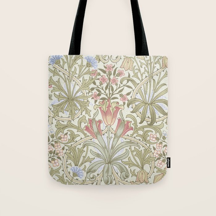 William Morris Woodland Weeds Pastel Floral Tote Bag Gallery Image 1