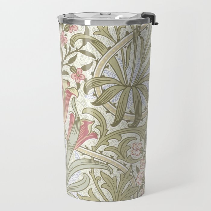William Morris Woodland Weeds Pastel Floral Travel Mug Gallery Image 2