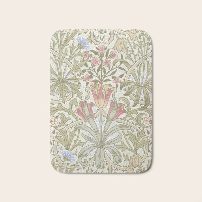 William Morris Woodland Weeds Pastel Floral Bath Mat Gallery Image 1