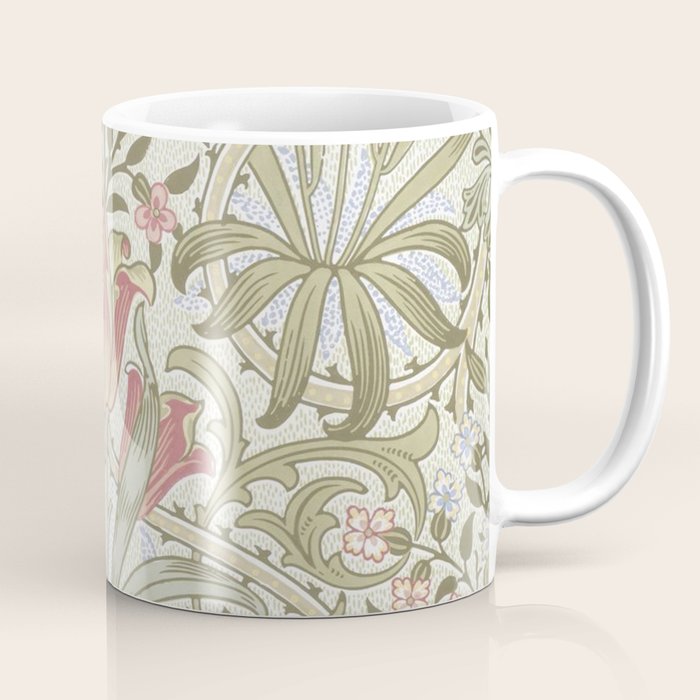 William Morris Woodland Weeds Pastel Floral Coffee Mug Gallery Image 1