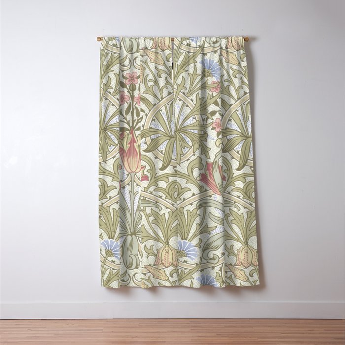 William Morris Woodland Weeds Pastel Floral Window Curtain Gallery Image 3