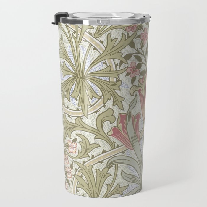 William Morris Woodland Weeds Pastel Floral Travel Mug Gallery Image 3