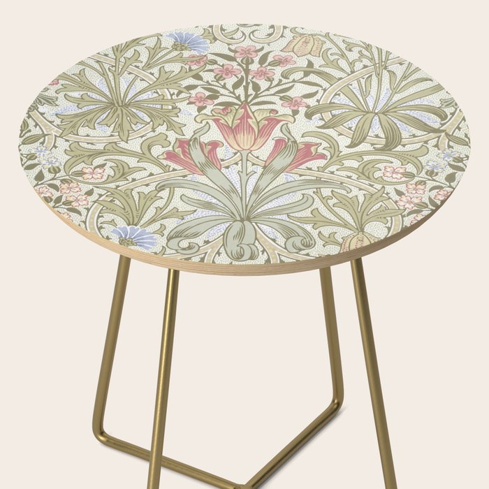 William Morris Woodland Weeds Pastel Floral Side Table Gallery Image 2