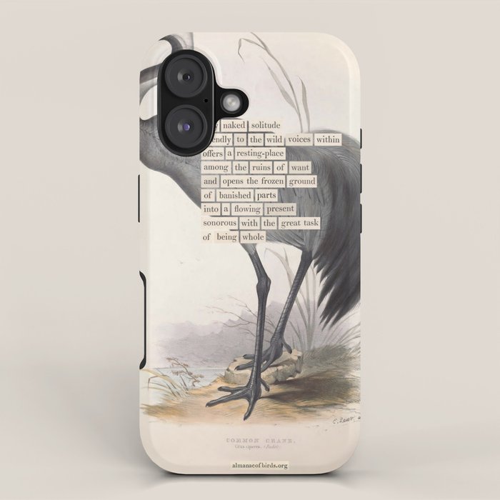 Bird Divinations: Common Crane (about: almanacofbirds.org) iPhone Case Gallery Image 1
