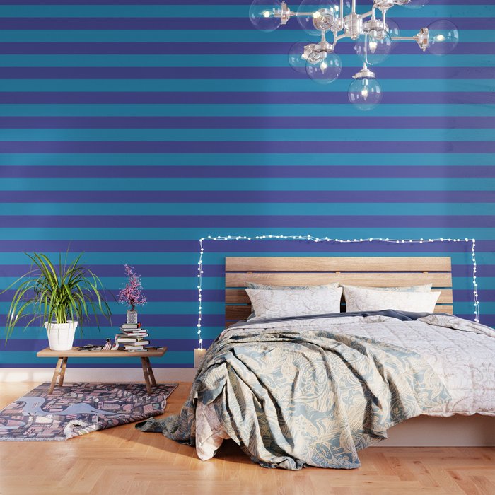 Bold Stripes in Double Blue Wallpaper Gallery Image 3