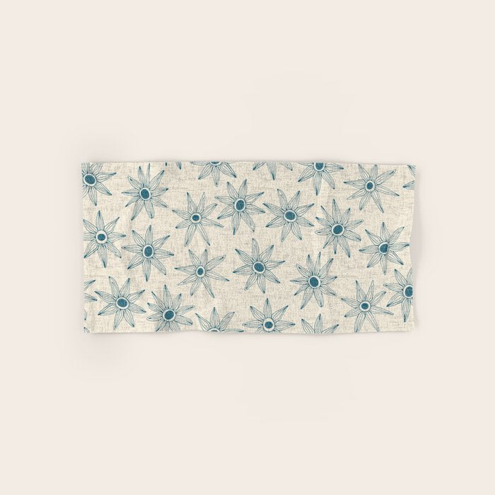 sema cream blue Bath Towel Gallery Image 1