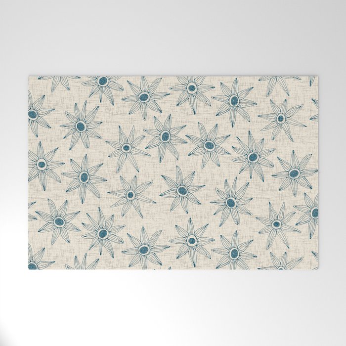 sema cream blue Welcome Mat Gallery Image 1