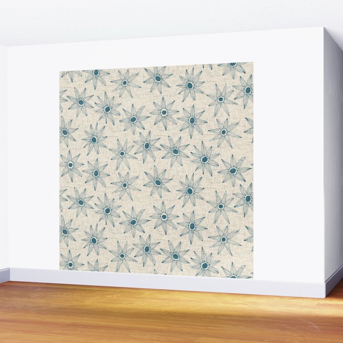 sema cream blue Wall Mural Gallery Image 2