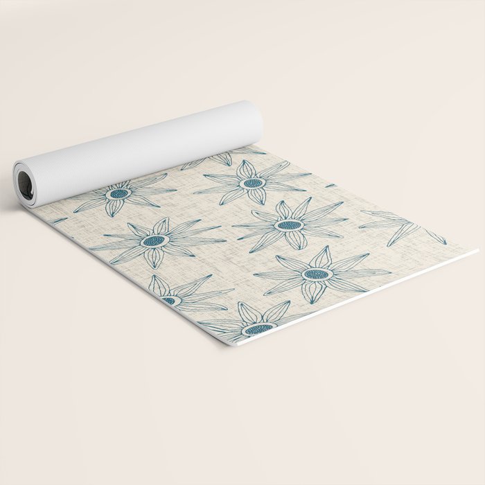 sema cream blue Yoga Mat Gallery Image 2