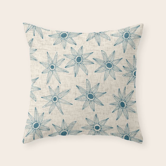 sema cream blue Throw Pillow Gallery Image 6