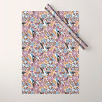 Vintage Floral Swallow Wrapping Paper Gallery Image 1