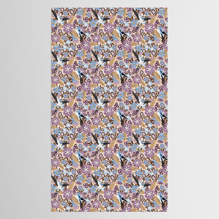 Vintage Floral Swallow Tablecloth Gallery Image 2