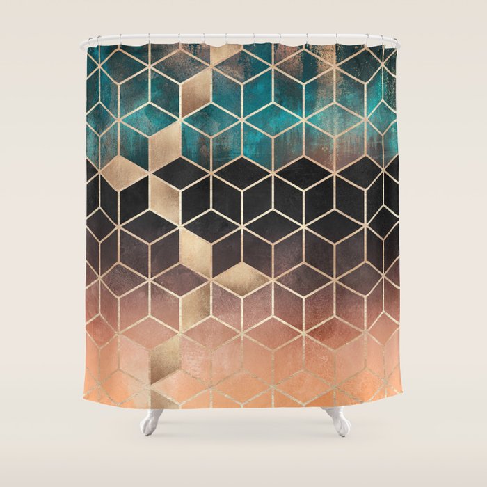 Ombre Dream Cubes Shower Curtain Gallery Image 1