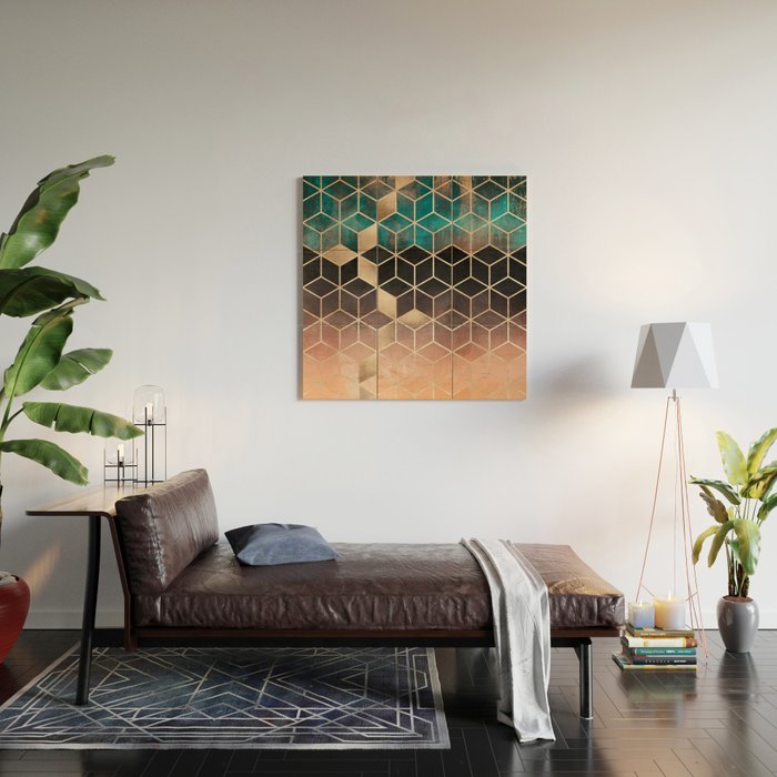 Ombre Dream Cubes Wood Wall Art Gallery Image 2