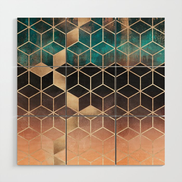 Ombre Dream Cubes Wood Wall Art Gallery Image 1