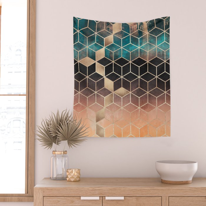 Ombre Dream Cubes Wall Tapestry Gallery Image 2