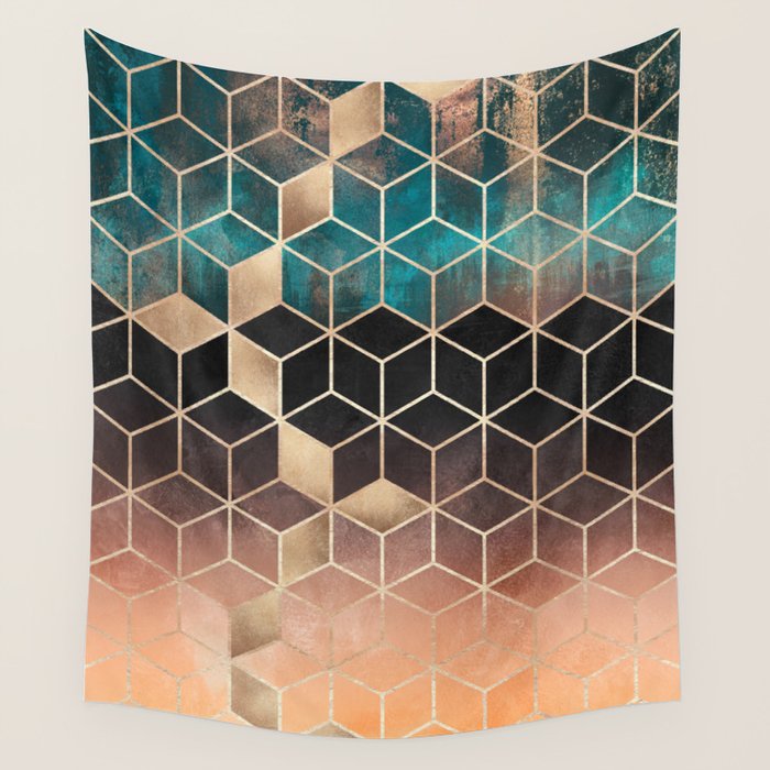 Ombre Dream Cubes Wall Tapestry Gallery Image 4
