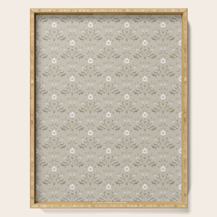 Vintage Cafe Floral - Oat Serving Tray Gallery Image 1