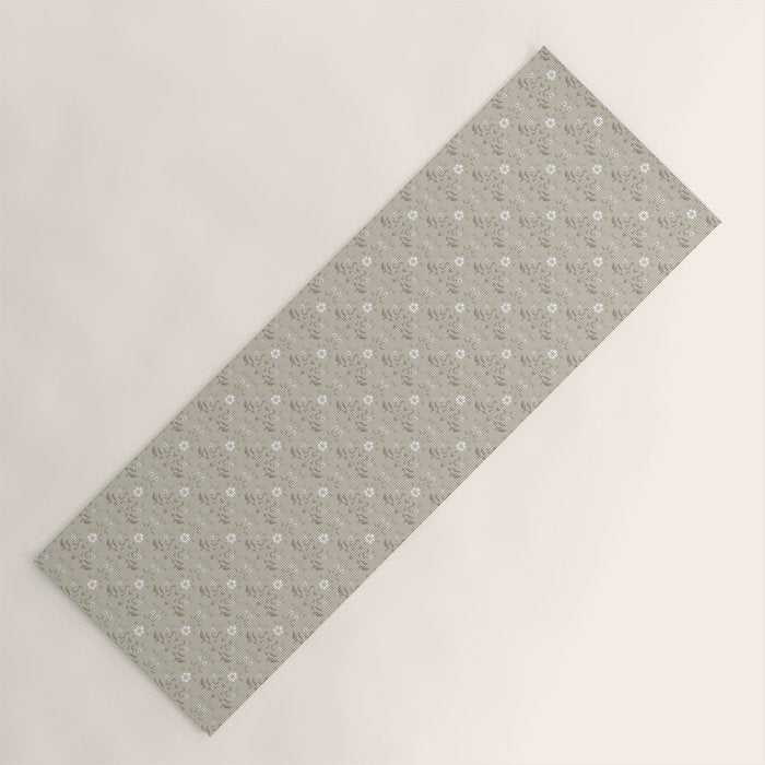 Vintage Cafe Floral - Oat Yoga Mat Gallery Image 1