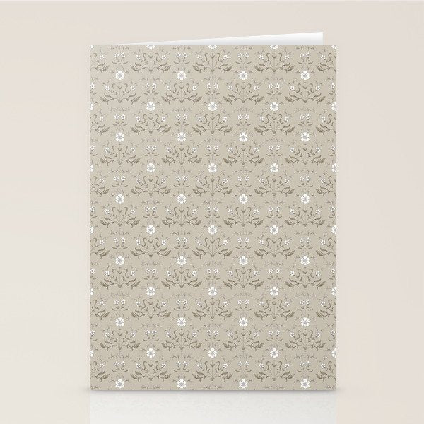 Vintage Cafe Floral - Oat Stationery Card Gallery Image 2