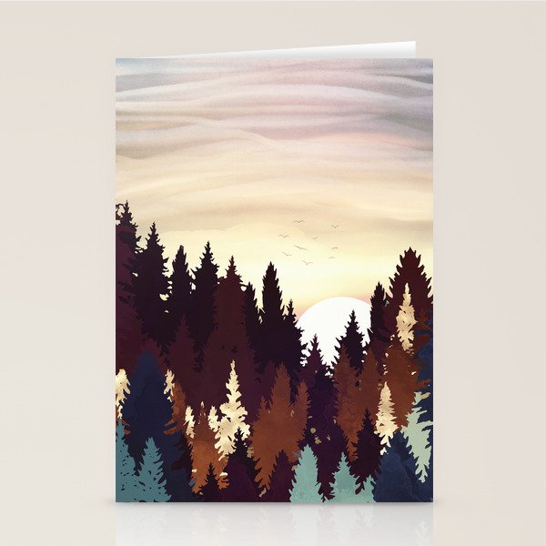 Autumn Forest Sunset Stationery Card Gallery Image 2