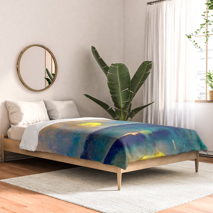 Yellow Moon (Over the Sea) landscape painting by Emil Nolde Comforter Gallery Image 2