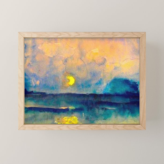 Yellow Moon (Over the Sea) landscape painting by Emil Nolde Mini Art Print Gallery Image 1