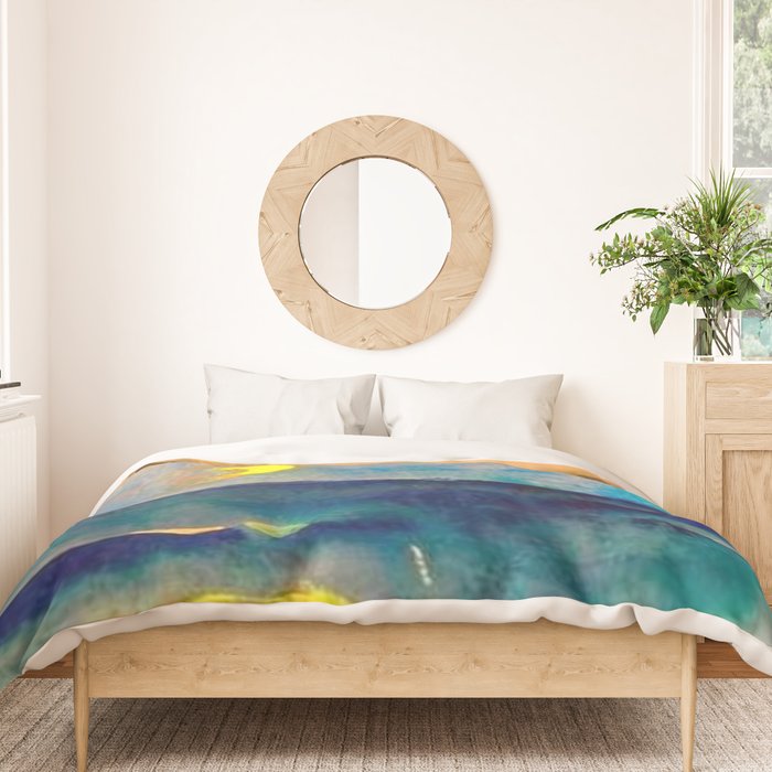 Yellow Moon (Over the Sea) landscape painting by Emil Nolde Duvet Cover Gallery Image 3